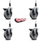 Service Caster 5'' Semi Steel Swivel 7/8'' Expanding Stem Caster Set with Brake, 4PK SCC-EX20S515-SSR-PLB-78-4 - alternate 3
